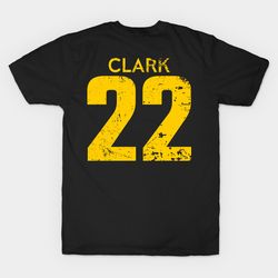 caitlin clark yellow distressed jersey number 22 t - shirt