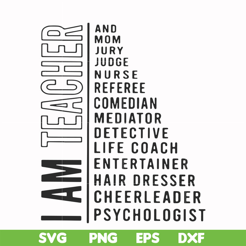 FN000161-I am teacher svg, png, dxf, eps file FN000161.jpg
