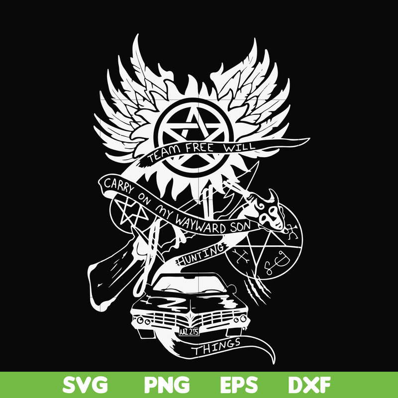 FN000268-Carry on my wayward son svg, png, dxf, eps file FN000268.jpg