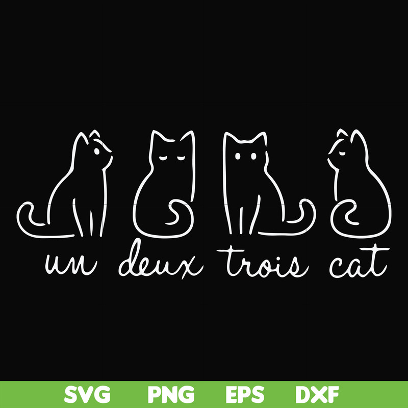 FN000961-Un deux trois cat svg, png, dxf, eps file FN000961.jpg