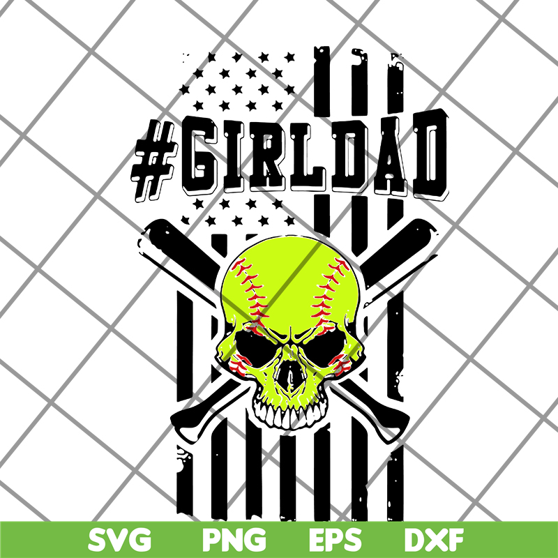 FTD19052103-Skull softball #girldad American flag svg, png, dxf, eps digital file FTD19052103.jpg