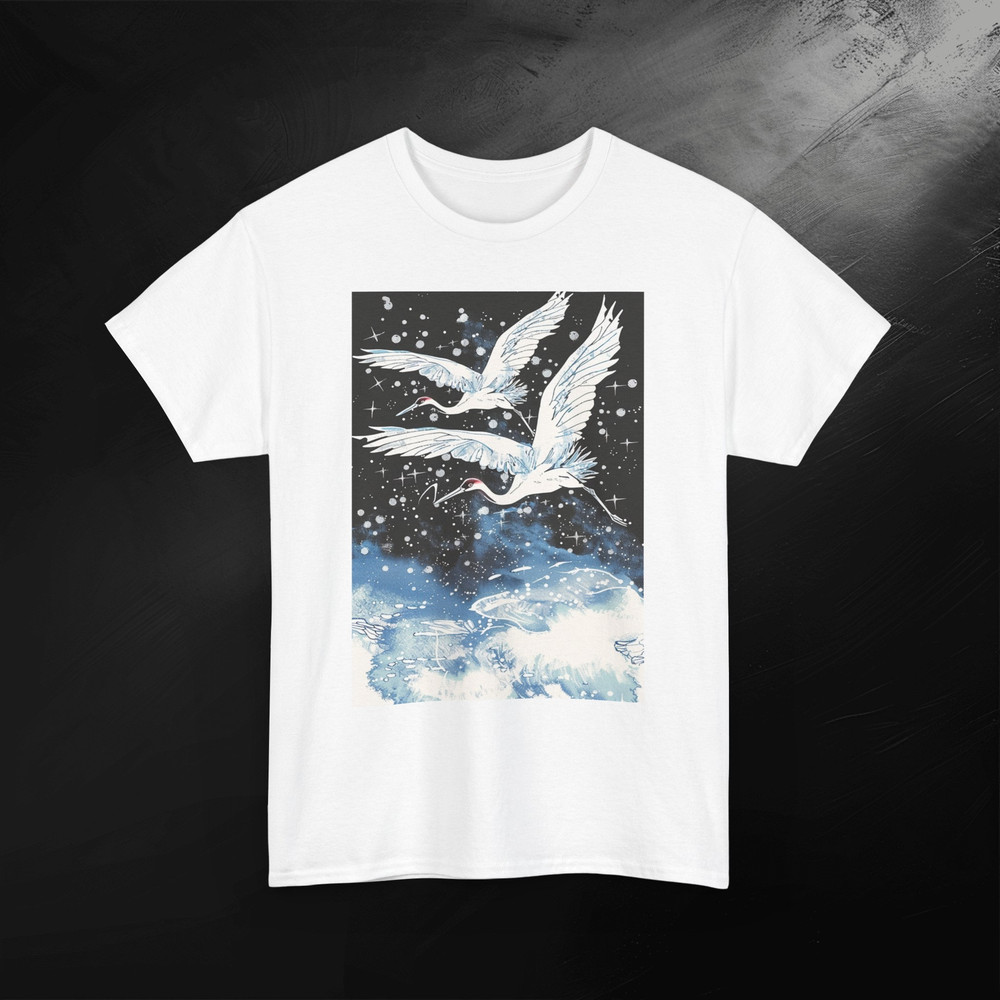 Crane Bird Shirt Heron Shirt Japanese Crane Shirt Vintage Birdwatching Shirt Bird Lover Tee Sea