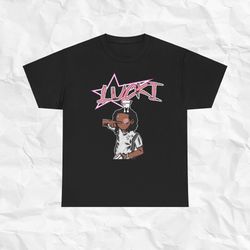 lucki shirt, lucki rapper shirt, lucki cartoon, lucki merch, lucki tour graphic t shirt, y2k style, premium unisex cotto