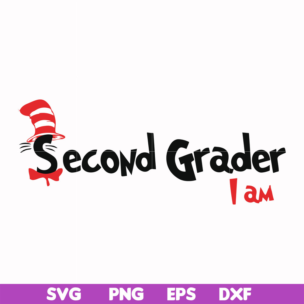 DR00067-Second grader I am svg, png, dxf, eps file DR00067.jpg