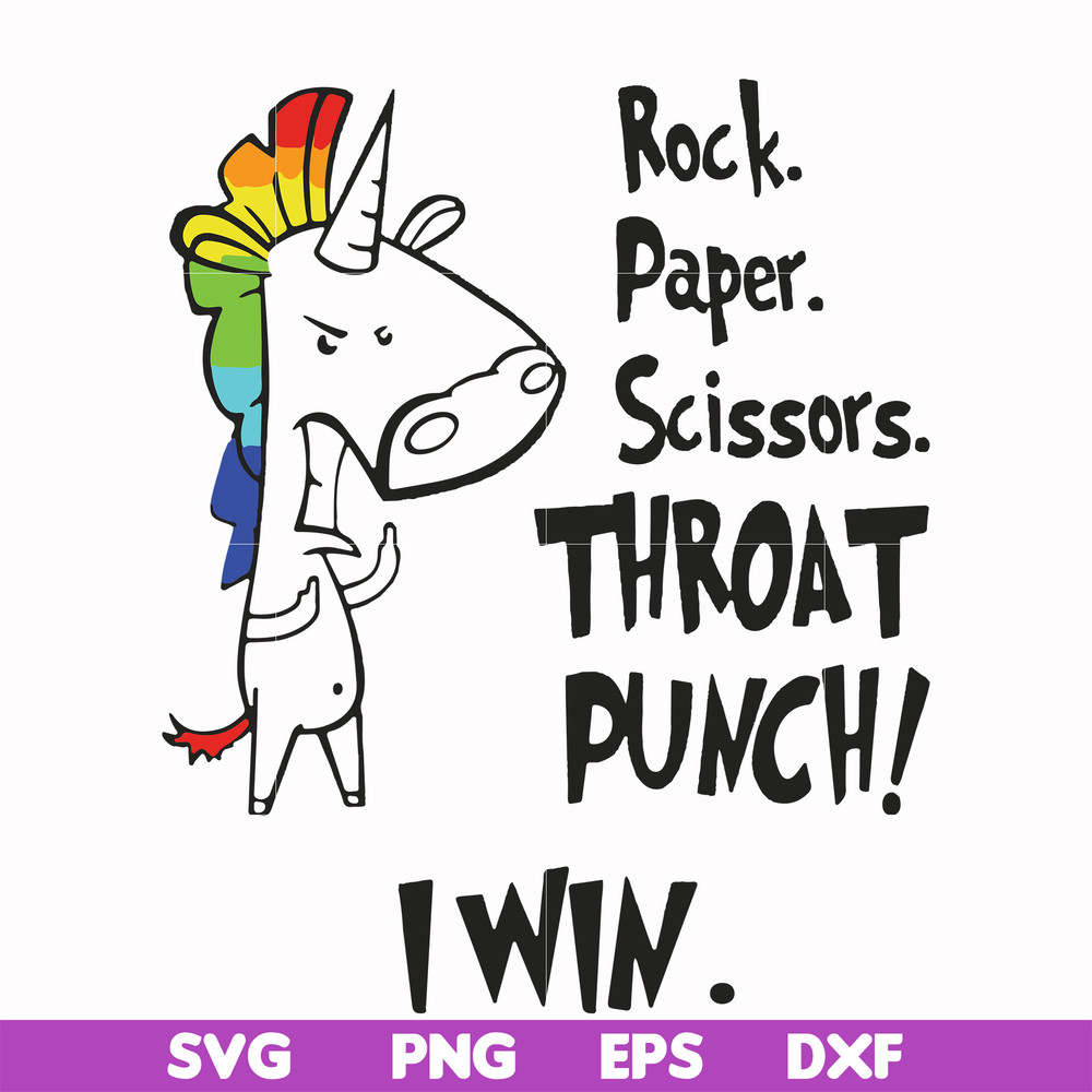 FN000367-Rock paper scissors throat punch I win svg, png, dxf, eps file FN000367.jpg