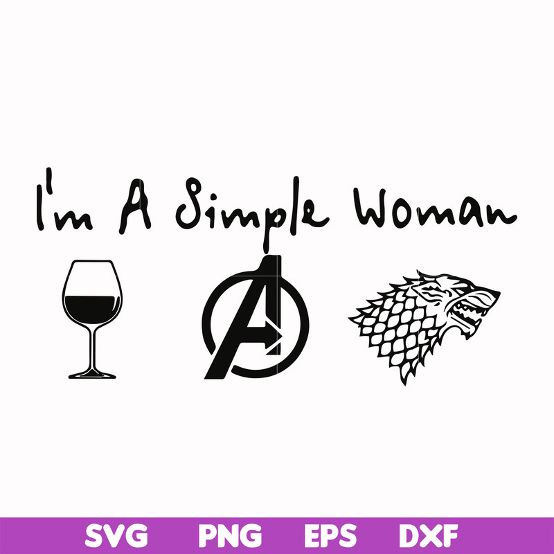 FN000528-I'm a simple woman svg, png, dxf, eps file FN000528.jpg