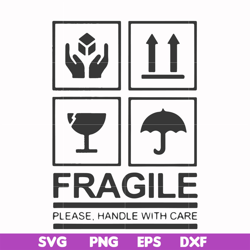 FN000567-Fragile please handle with care svg, png, dxf, eps file FN000567.jpg