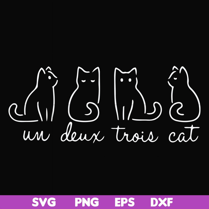 FN000961-Un deux trois cat svg, png, dxf, eps file FN000961.jpg