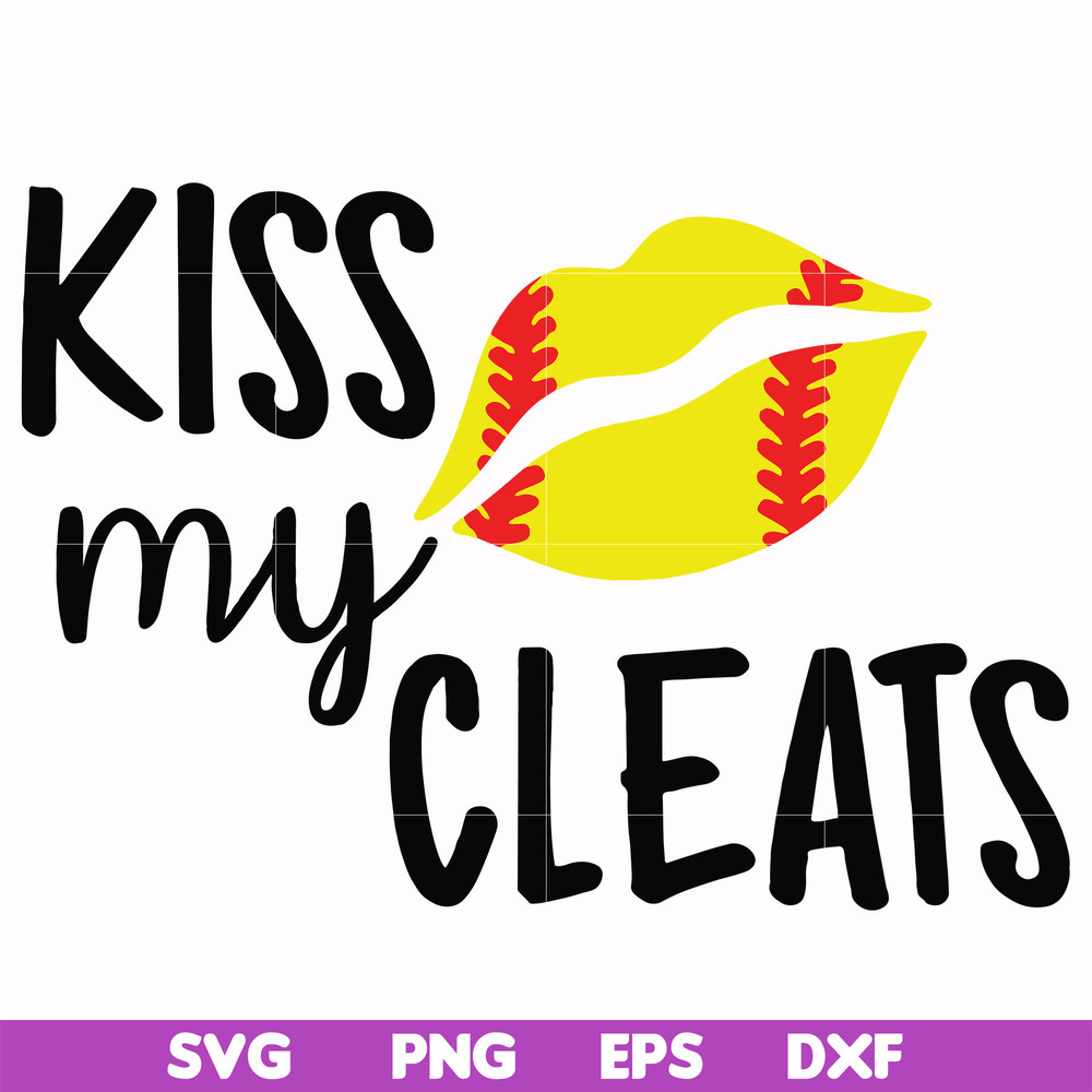 FN000982-Kiss my cleats svg, png, dxf, eps file FN000982.jpg
