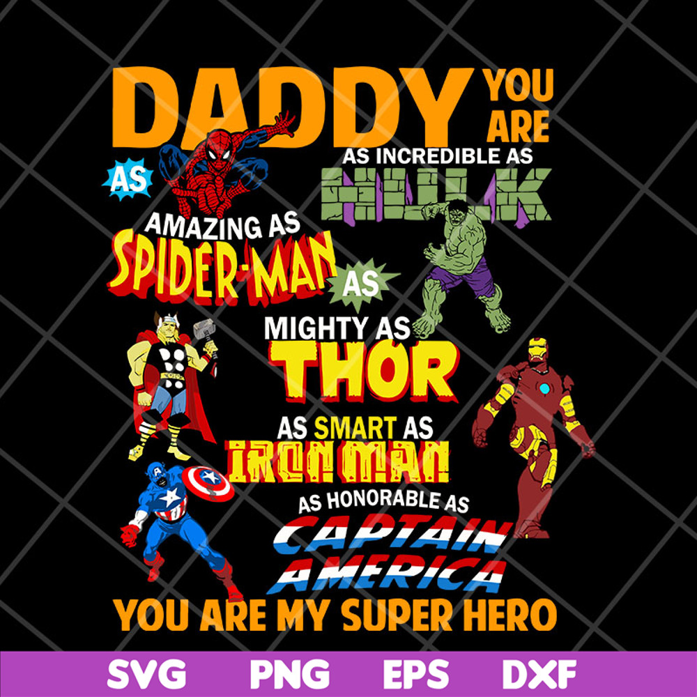 FTD29042101-Daddy you are my super hero marvel fathers day, Fathers Day svg, png, dxf, eps digital file FTD29042101.jpg