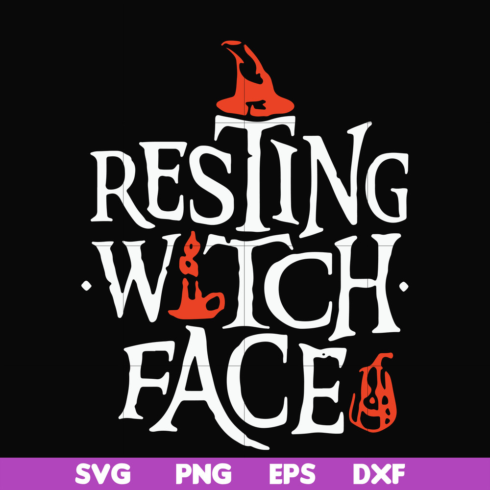 HLW24072020-Resting witch face svg, halloween svg, png, dxf, eps digital file HLW24072020.jpg