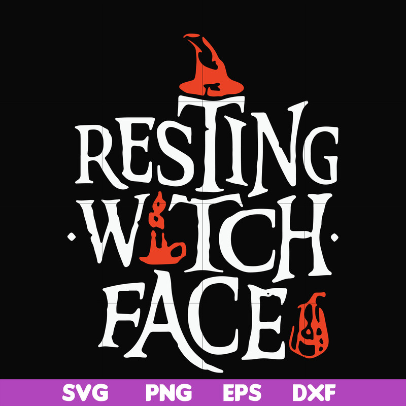HLW24072020-Resting witch face svg, halloween svg, png, dxf, eps digital file HLW24072020.jpg