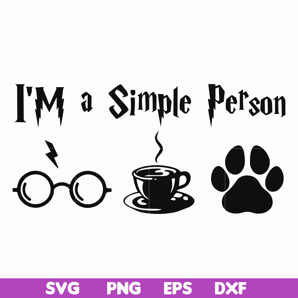HRPT00027-I'm a simple person svg, png, dxf, eps file HRPT00027.jpg