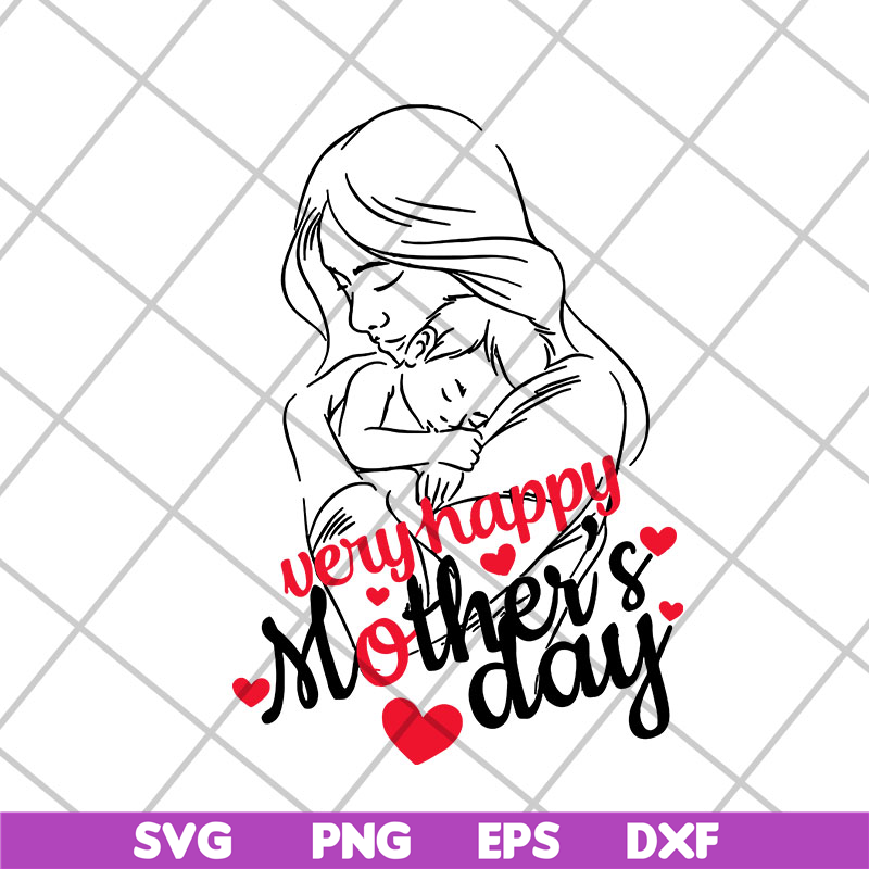 MTD26042110-very happy mother's day svg, Mother's day svg, eps, png, dxf digital file MTD26042110.jpg