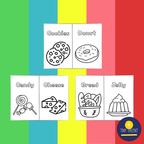 Simple Food Coloring Pages | Easy Toddlers Coloring Paint Ac | Inspire ...