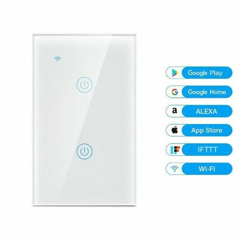 Smart Wall Touch Light Switch For Alexa Google WiFi Enabled Glass Panel Voice Control Remote Contro