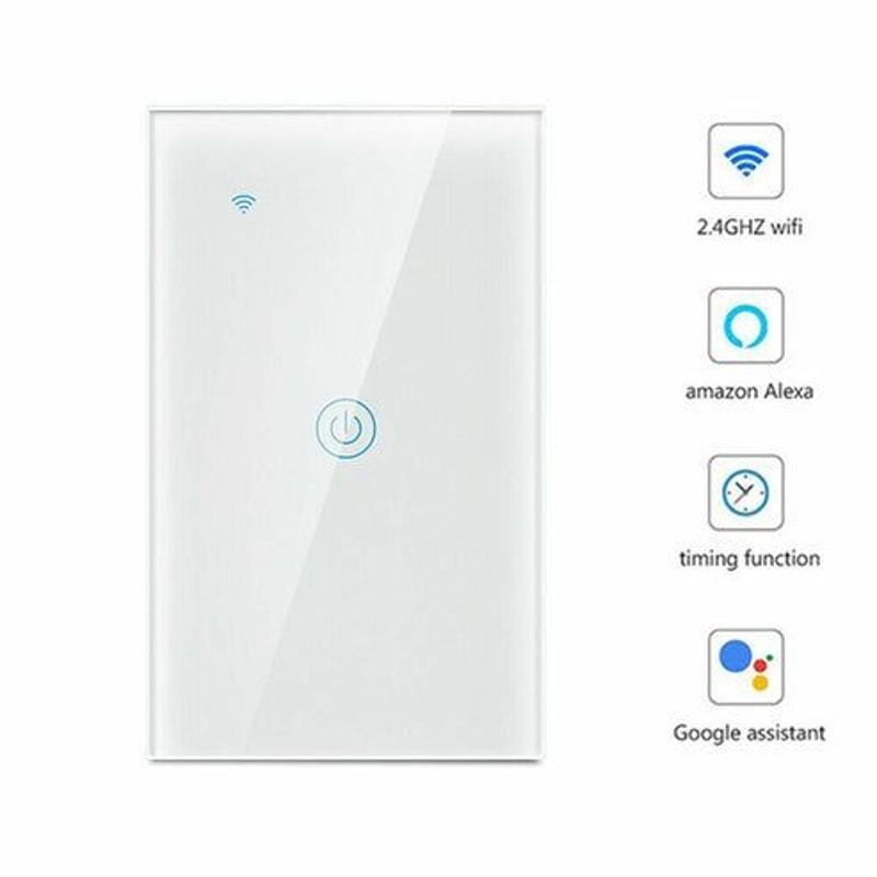 Smart Wall Touch Light Switch For Alexa Google WiFi Enabled Glass Panel Voice Control Remote Contro