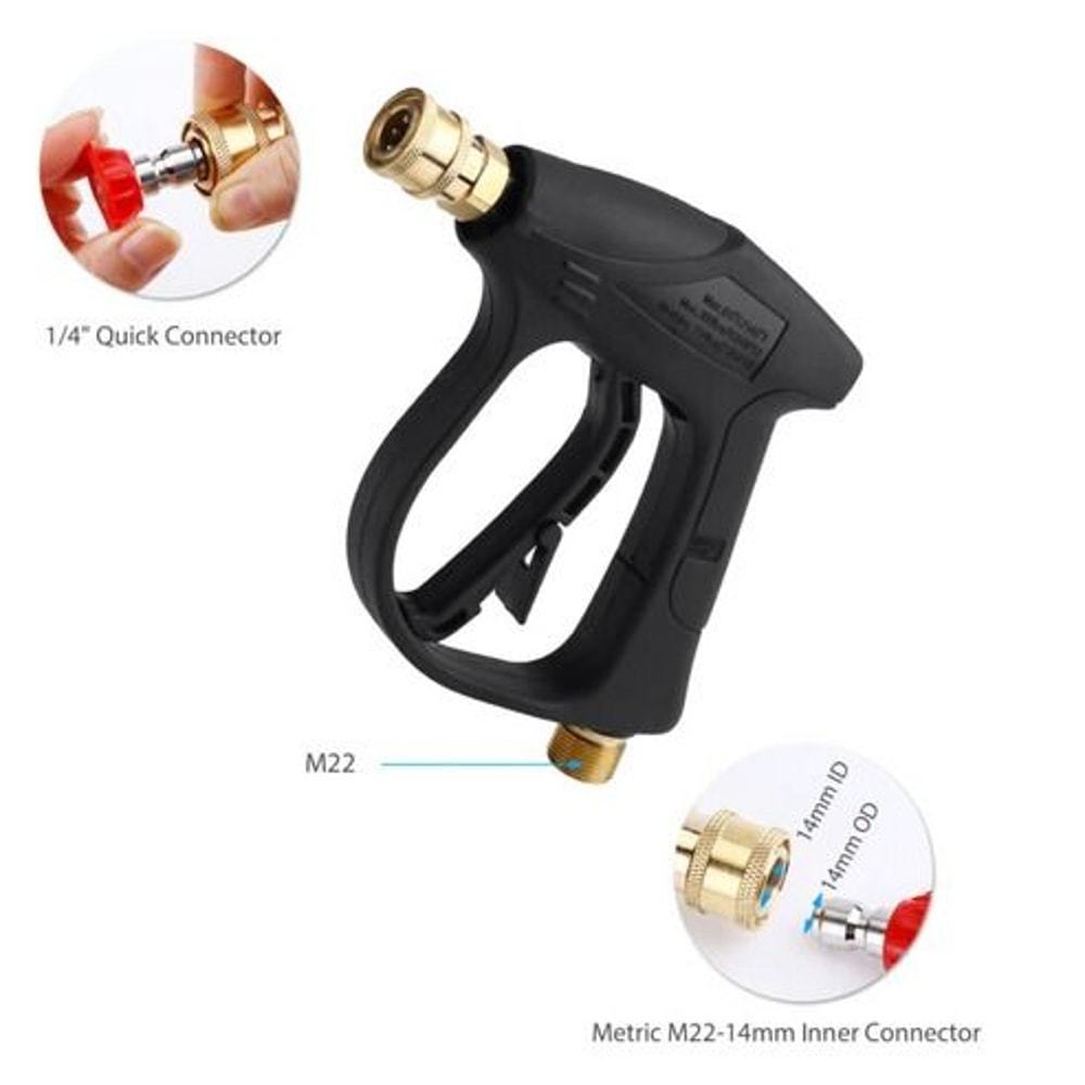 High Pressure Washer Gun Foam Spray Wand Car Wash Short Wand With Nozzle 15