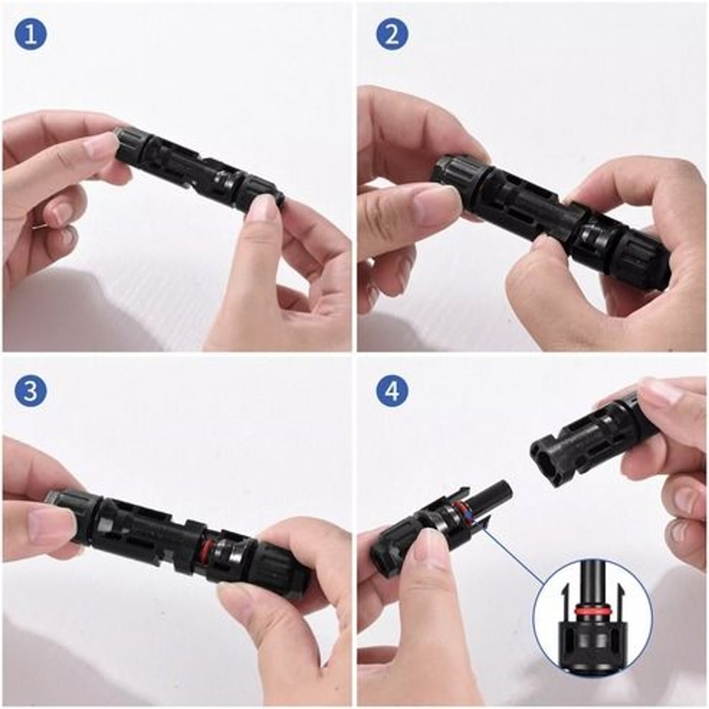 Premium Solar Cable Connectors For DIY Solar Panels Male Female Pairs Waterproof Pairs For US Syste 6