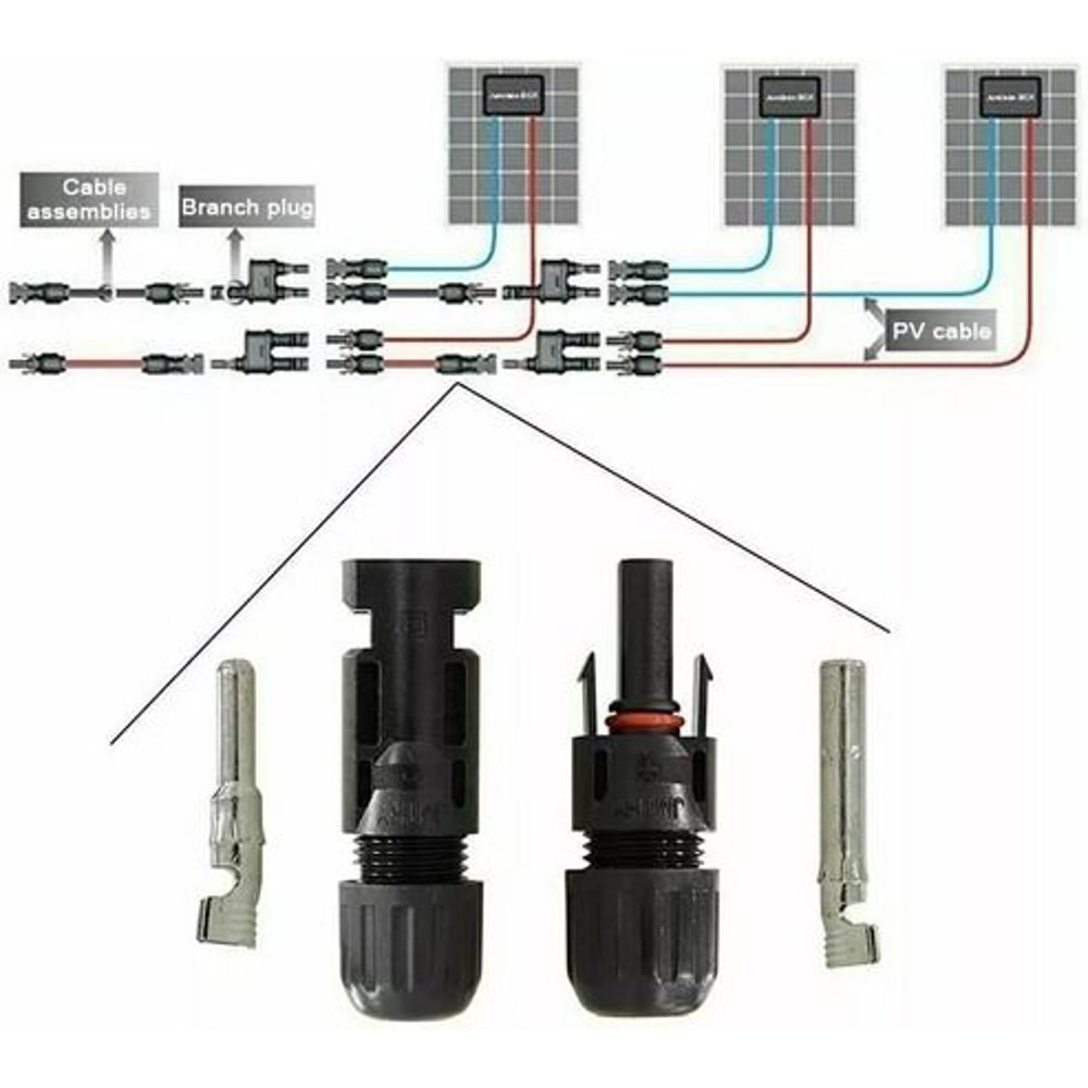 Premium Solar Cable Connectors For DIY Solar Panels Male Female Pairs Waterproof Pairs For US Syste 0