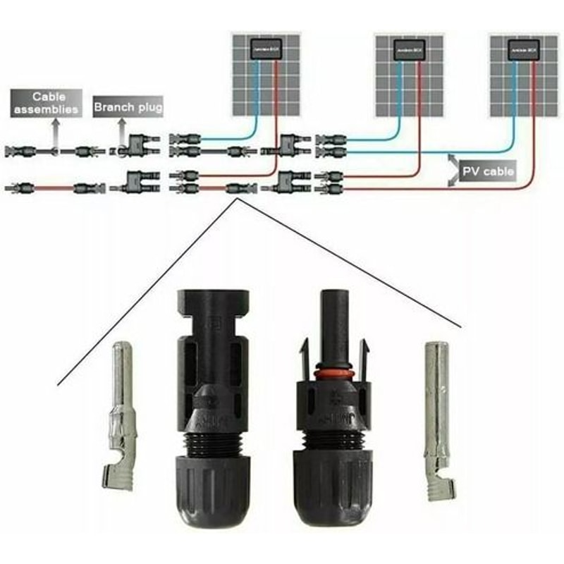 Premium Solar Cable Connectors For DIY Solar Panels Male Female Pairs Waterproof Pairs For US Syste 0