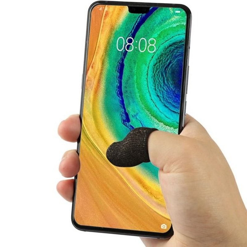 Mobile Sweatproof Gloves Screen PUBG Gaming Finger Sleeve For Game Controller NanoLevel Silver Fibe 1