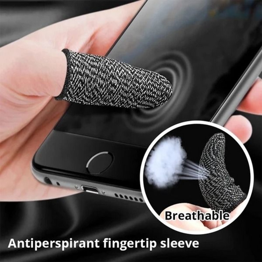 Mobile Sweatproof Gloves Screen PUBG Gaming Finger Sleeve For Game Controller NanoLevel Silver Fibe 9