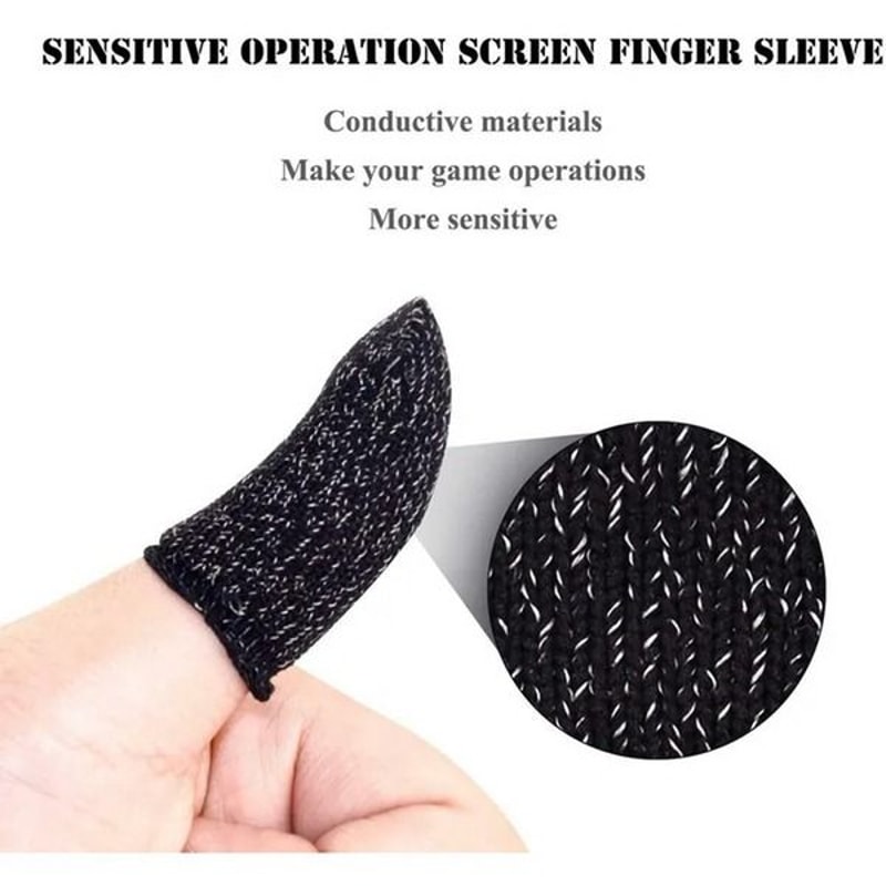 Mobile Sweatproof Gloves Screen PUBG Gaming Finger Sleeve For Game Controller NanoLevel Silver Fibe 6