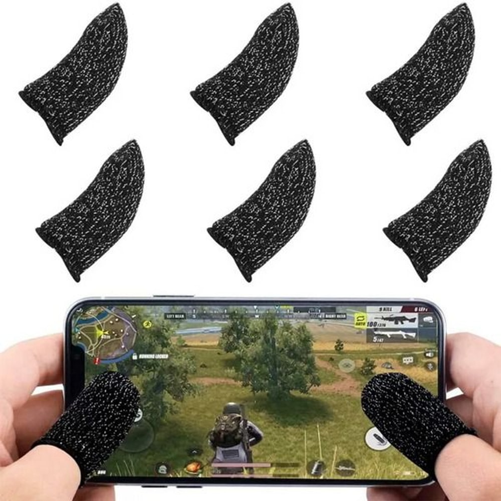 Mobile Sweatproof Gloves Screen PUBG Gaming Finger Sleeve For Game Controller NanoLevel Silver Fibe 8
