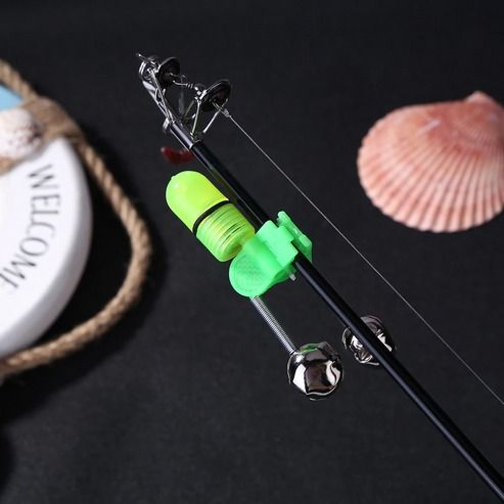 LED Night Fishing Bite Bait Alarm Bells Rod Tip Clip Alert Ring Green LED Lights For Night Fishing 4