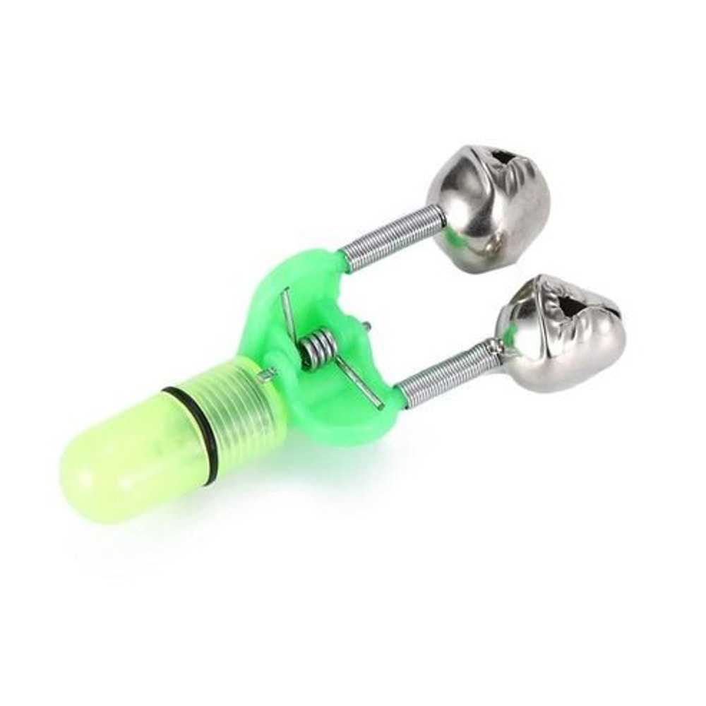 LED Night Fishing Bite Bait Alarm Bells Rod Tip Clip Alert Ring Green LED Lights For Night Fishing 7
