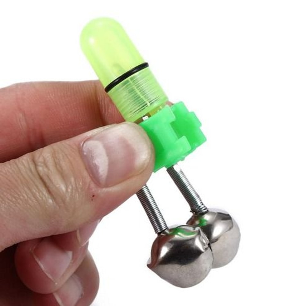 LED Night Fishing Bite Bait Alarm Bells Rod Tip Clip Alert Ring Green LED Lights For Night Fishing 9