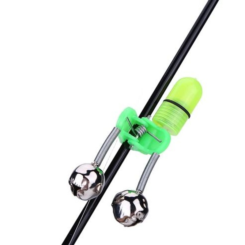 LED Night Fishing Bite Bait Alarm Bells Rod Tip Clip Alert Ring Green LED Lights For Night Fishing 10