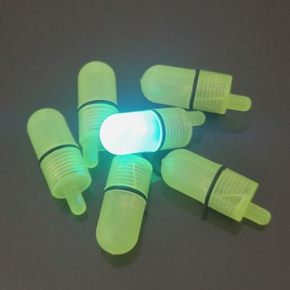 LED Night Fishing Bite Bait Alarm Bells Rod Tip Clip Alert Ring Green LED Lights For Night Fishing 12