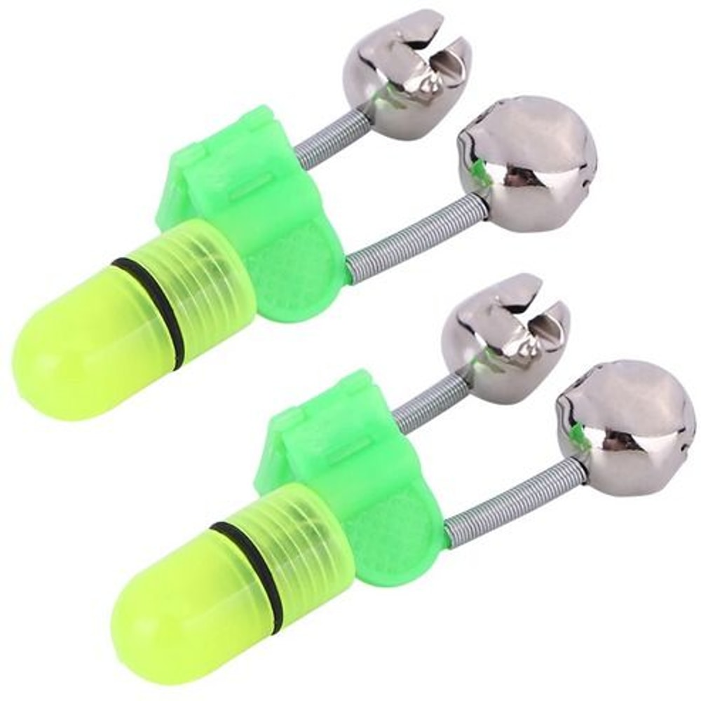 LED Night Fishing Bite Bait Alarm Bells Rod Tip Clip Alert Ring Green LED Lights For Night Fishing 14