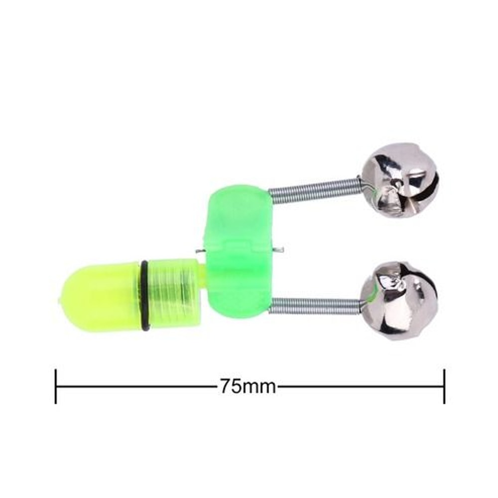 LED Night Fishing Bite Bait Alarm Bells Rod Tip Clip Alert Ring Green LED Lights For Night Fishing 15