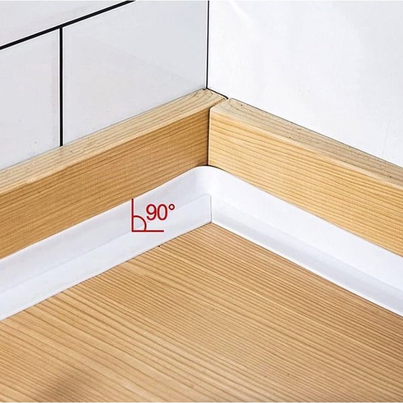 Self Adhesive PVC Caulk Sealing Strip Tape Waterproof Kitchen Sink Toilet Bathroom Sealing Solution