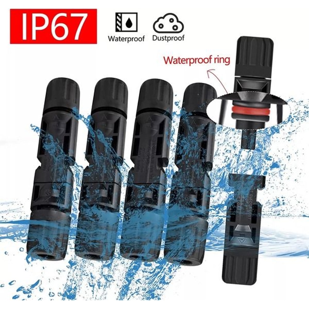 Male Female Solar Connectors For DIY Solar Panel Systems Durable Waterproof HighEfficiency 10