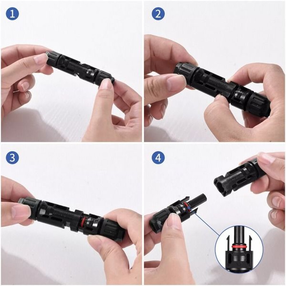 Male Female Solar Connectors For DIY Solar Panel Systems Durable Waterproof HighEfficiency 2