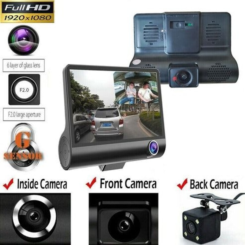 Car DVR Dual Lens HD Dash Cam Recorder Video Rearview Camera With GSensor Night Vision Motion Detec 0