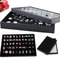 100Slot Jewelry Ring Display Organizer Tray Holder For Earrings DustProof Storage Box Velvet Lined 2