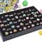 100Slot Jewelry Ring Display Organizer Tray Holder For Earrings DustProof Storage Box Velvet Lined 5
