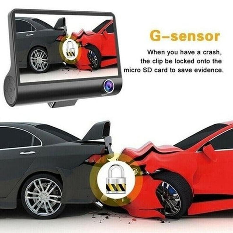 Dual Lens Car DVR Dash Cam Front And Interior Camera With GSensor Emergency Accident Lock Parking M 13