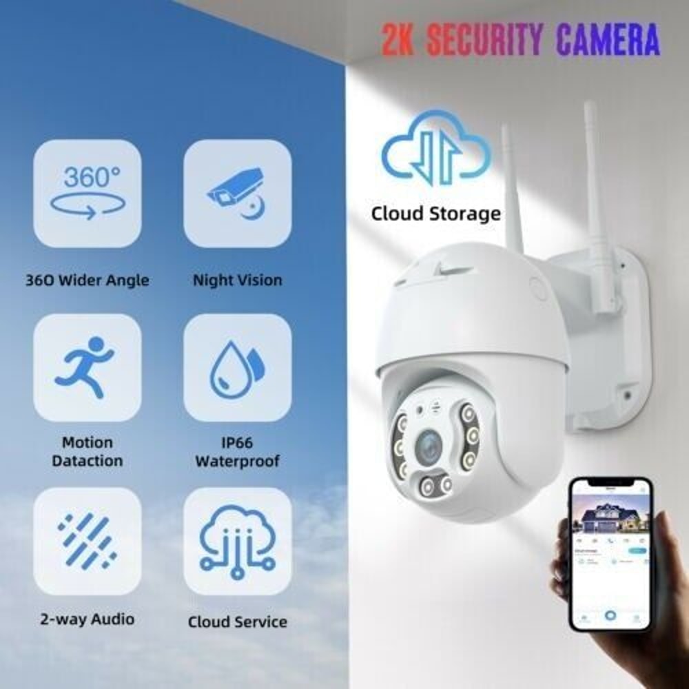Wireless Outdoor CCTV IP PTZ Camera HD WiFi Smart Home Security IR Cam Night Vision 1