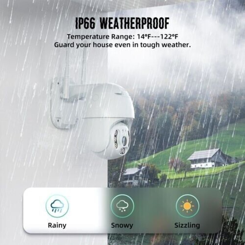 Wireless Outdoor CCTV IP PTZ Camera HD WiFi Smart Home Security IR Cam Night Vision 4