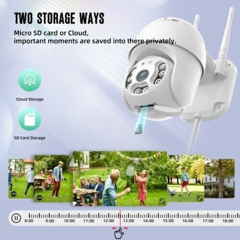 Wireless Outdoor CCTV IP PTZ Camera HD WiFi Smart Home Security IR Cam Night Vision 5