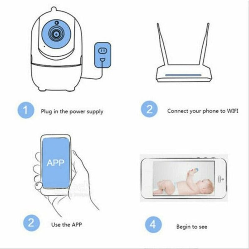 Wireless Indoor Home Security Camera With Night Vision WiFi Baby Monitor Pet Monitor 4