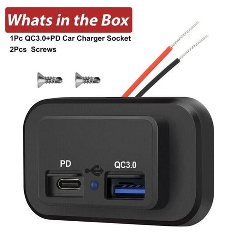 Dual USB PD QC30 Fast Charger Socket LED Power Outlet For Cars Boats RVs More 11
