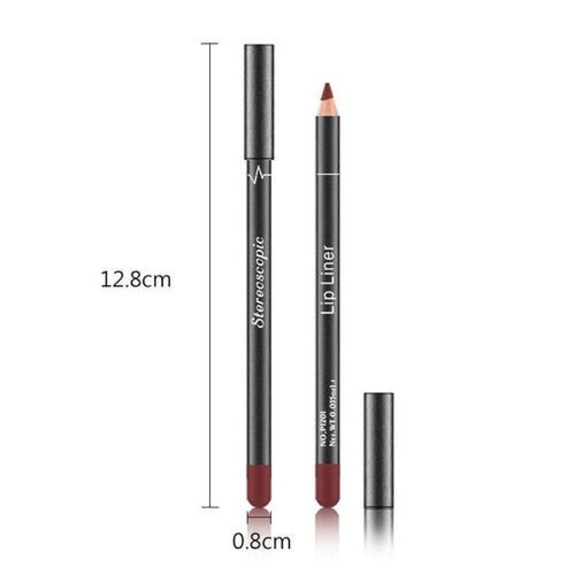 Waterproof Lip Liner Set Long Lasting Matte Lipstick Lip Pencil Lip Pen Set Smooth Texture 3