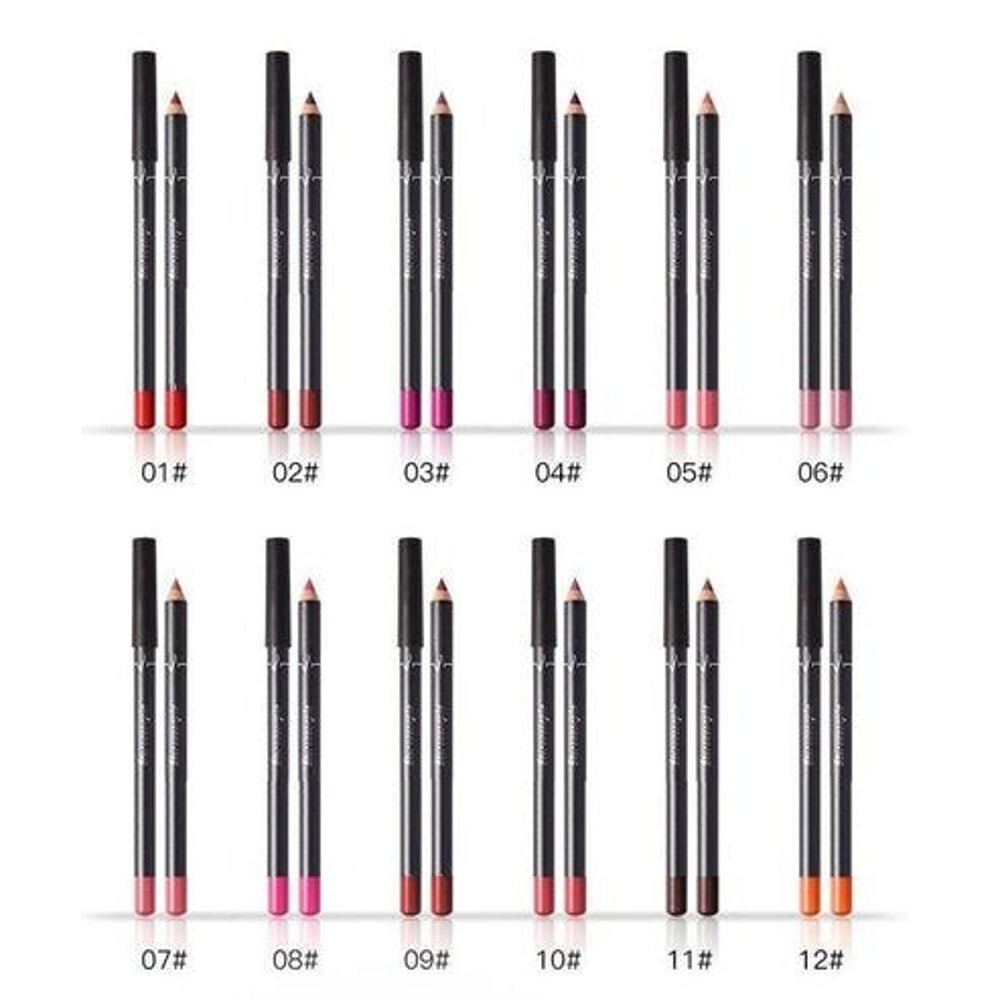 Waterproof Lip Liner Set Long Lasting Matte Lipstick Lip Pencil Lip Pen Set Smooth Texture 8